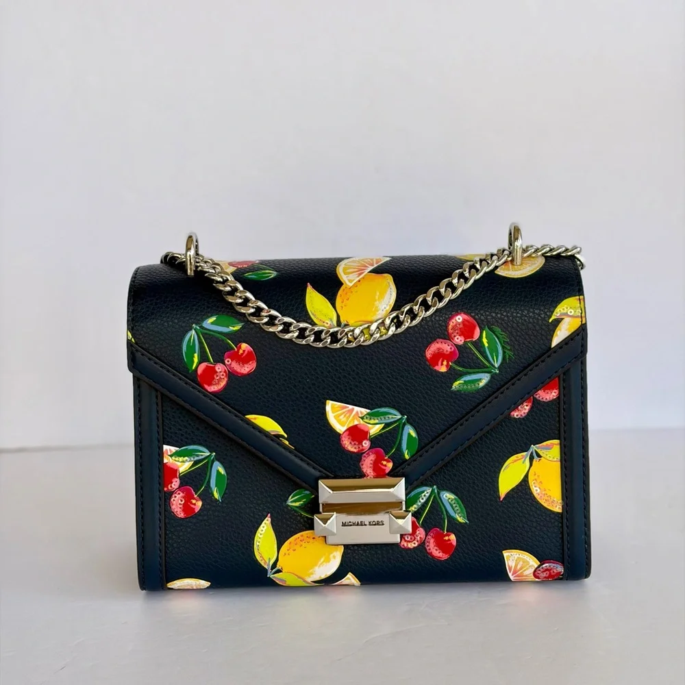 Michael Kors Whitney Medium Sequined Fruit Print Shoulder Crossbody Bag